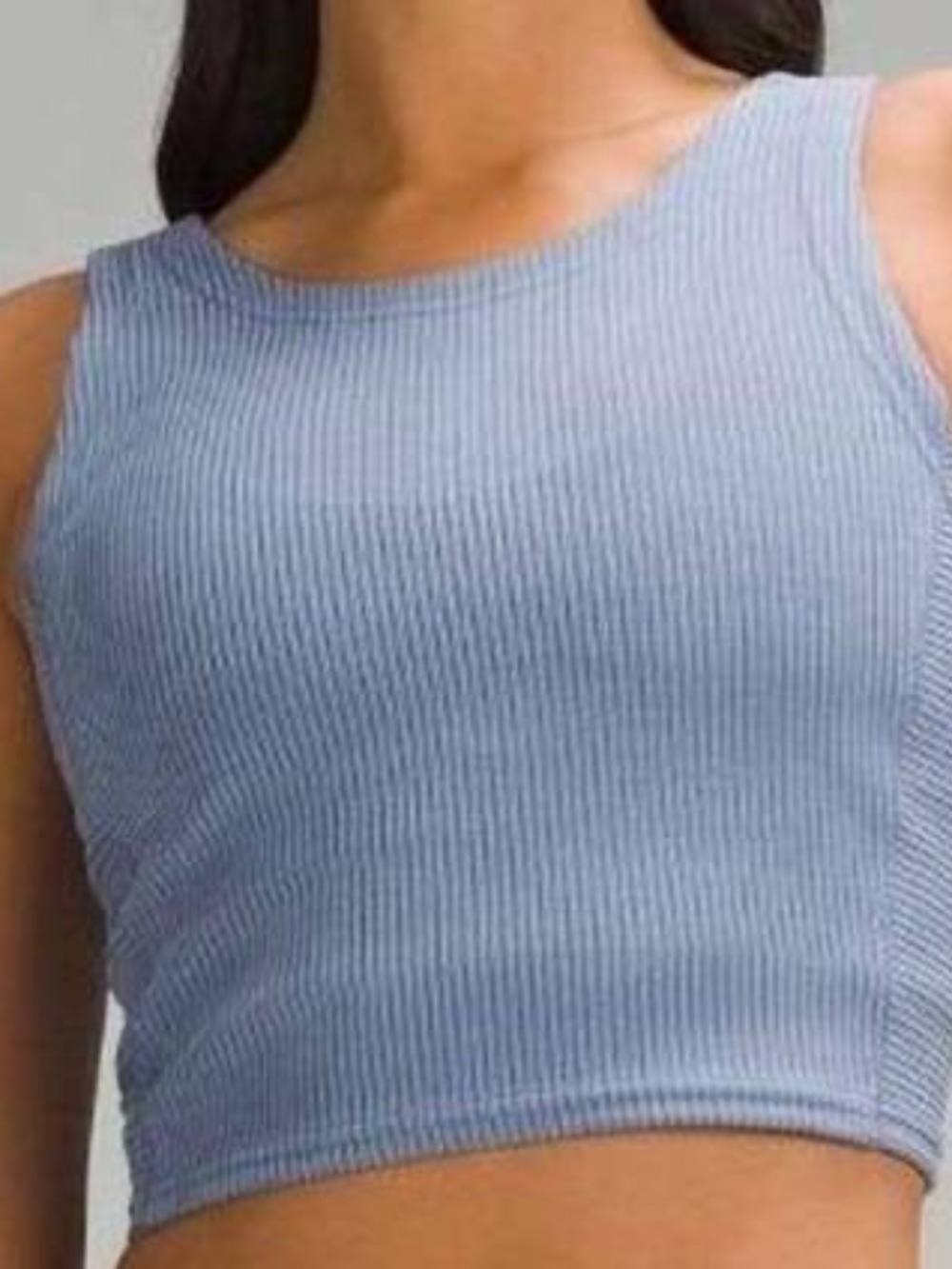 LuLulemon ribbed softstreme cropped tank top - Oasis Blue - Size 6